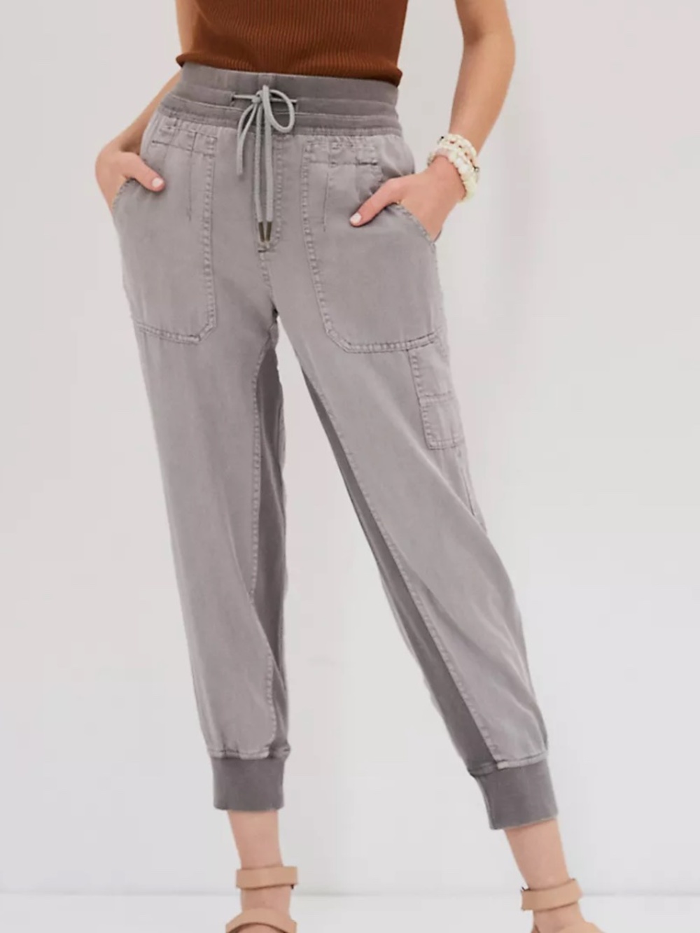 Anthropologie The Nomad Women’s Jogger Pants Silver Grey